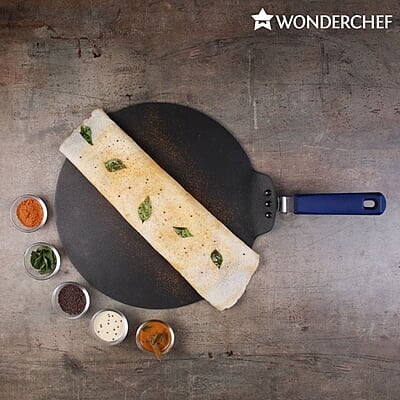 Wonderchef Reva Flat Aluminum Nonstick Dosa Tawa 33cm Non Stick Tawa 4mm Wonderchef Reva Flat Aluminum Nonstick Dosa Tawa 33cm Non Stick Tawa 4mm