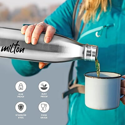 MILTON Shine 800 Stainless Steel Water Bottle, 700 ml Single walled Leak Proof MILTON Shine 800 Stainless Steel Water Bottle, 700 ml Single walled Leak Proof