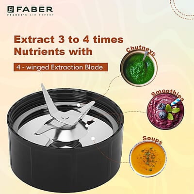 Faber Sportz Blender FSB 3-in-1 Nutrifit Nero Mixer Grinder Blender 400W 100% Copper Motor Faber Sportz Blender FSB 3-in-1 Nutrifit Nero Mixer Grinder Blender 400W 100% Copper Motor