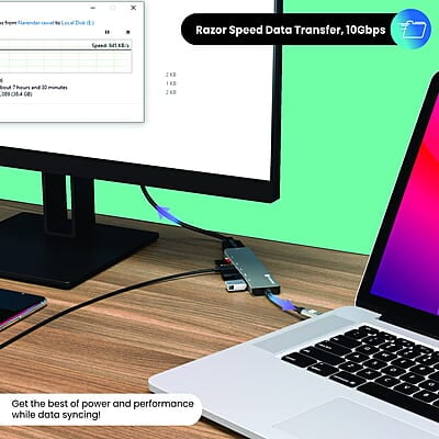 Portronics Mport 52 USB C Hub (7-in-1), Multiport Adapter with 4K HDMI, 60 W PD Charging, USB 3.0/2.0 & USB Type-C Data Ports at up to 10 Gbps, microSD & SD Card Reader for Laptops Portronics Mport 52 USB C Hub (7-in-1), Multiport Adapter with 4K HDMI, 60 W PD Charging, USB 3.0/2.0 & USB Type-C Data Ports at up to 10 Gbps, microSD & SD Card Reader for Laptops