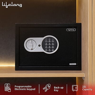 Lifelong LLHSL08 22Litres Home Safe Electronic Locker with LED Light Digital Security Safe for Home & Office Lifelong LLHSL08 22Litres Home Safe Electronic Locker with LED Light Digital Security Safe for Home & Office