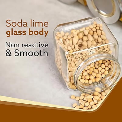 AGARO Elegant Cube Jar 580 ml, Square Shaped, Transparent Lid Pack of 2. AGARO Elegant Cube Jar 580 ml, Square Shaped, Transparent Lid Pack of 2.