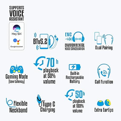 ZEBRONICS Zeb-Yoga 10 Wireless BT Earphone with Neckband Volume/Media Control Call Function Black ZEBRONICS Zeb-Yoga 10 Wireless BT Earphone with Neckband Volume/Media Control Call Function Black