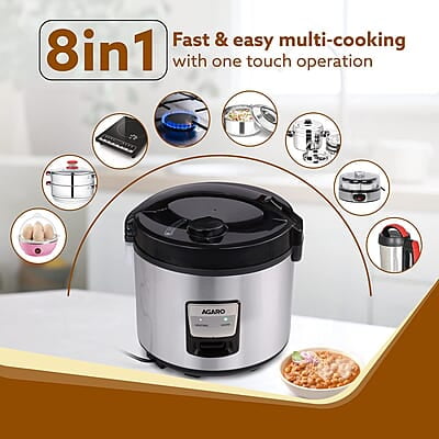 AGARO Regency Electric Rice Cooker, 5L Ceramic Coated Inner Bowl, Cooks up to 10 cups of Raw Rice, Automatic Cooking, Keep Warm Function AGARO Regency Electric Rice Cooker, 5L Ceramic Coated Inner Bowl, Cooks up to 10 cups of Raw Rice, Automatic Cooking, Keep Warm Function