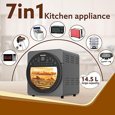 AGARO Elite Air Fryer For Home,14.5L,Rotisserie Convection Oven,1700 watts,Electric Oven,16 Preset Menus AGARO Elite Air Fryer For Home,14.5L,Rotisserie Convection Oven,1700 watts,Electric Oven,16 Preset Menus