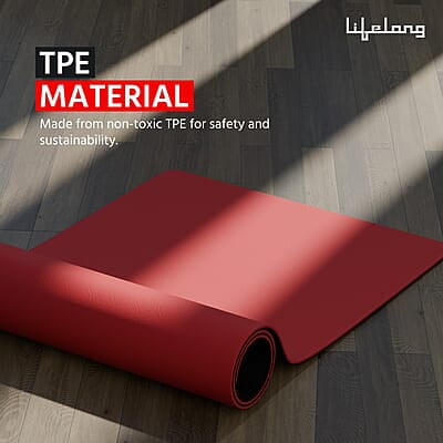 Lifelong Dual Color TPE Material Yoga Mat for Women & Men 6mm Anti-Slip Yoga Mat for Gym Workout Exercise Mat
