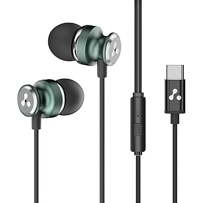 Ambrane Type-C Wired Earphones, 10Mm Bass Drivers, Inline Controls for Type C Smartphones, Iphone 15 & Laptop, 1.2M Braided Anti Tangle Wire with Mic for Clear Calling Stringz 03