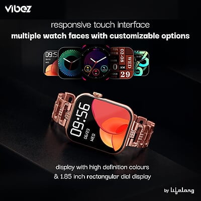 Vibez by Lifelong Premium Luxury Smartwatch for Women- Valentines Day Series -1.85" HD Display Vibez by Lifelong Premium Luxury Smartwatch for Women- Valentines Day Series -1.85" HD Display