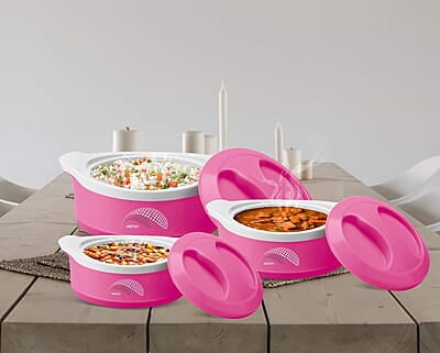 MILTON New Marvel Jr Inner Steel Casserole Gift Set of 3 MILTON New Marvel Jr Inner Steel Casserole Gift Set of 3