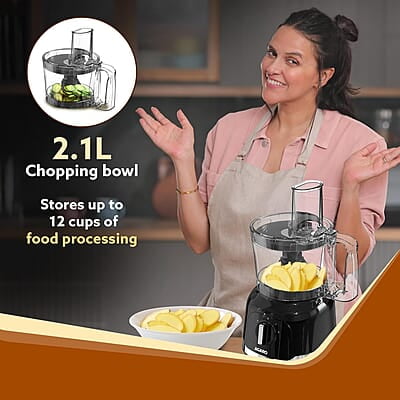 AGARO Grand Food Processor, Multi-functional Chopper, Grinder, Slicer, Shredder, Blender, 1000W, Mincing, Dicing, Shredding, Kneading, SS Blade, Black AGARO Grand Food Processor, Multi-functional Chopper, Grinder, Slicer, Shredder, Blender, 1000W, Mincing, Dicing, Shredding, Kneading, SS Blade, Black