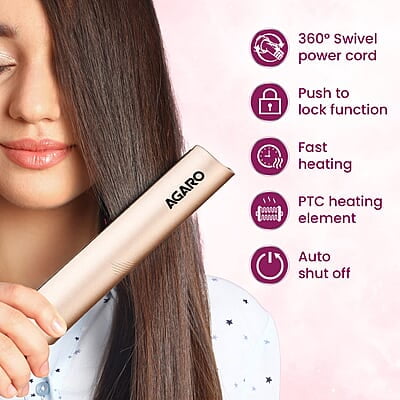 AGARO Hair Straightener, Ceramic Coated Floating Plates, Adjustable Temperature AGARO Hair Straightener, Ceramic Coated Floating Plates, Adjustable Temperature