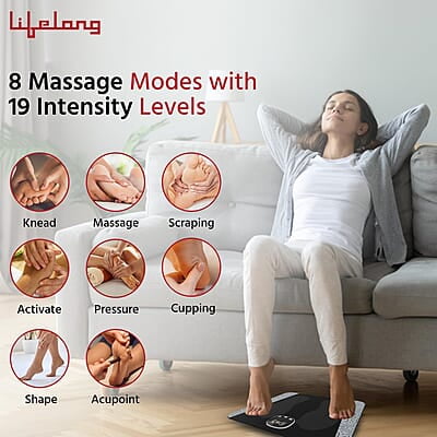 Lifelong EMS Foot Massager- Electric Foot Massager Machine for Pain Relief - 8 Modes, 19 Intensity Levels - Rechargeable, Wireless, Portable Lifelong EMS Foot Massager- Electric Foot Massager Machine for Pain Relief - 8 Modes, 19 Intensity Levels - Rechargeable, Wireless, Portable