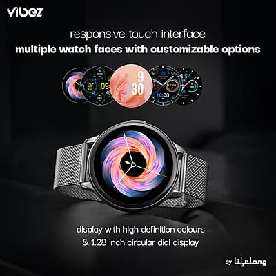 Vibez by Lifelong Smartwatch for Women 1.28" HD Display Bluetooth Calling, 7-Day Battery Vibez by Lifelong Smartwatch for Women 1.28" HD Display Bluetooth Calling, 7-Day Battery