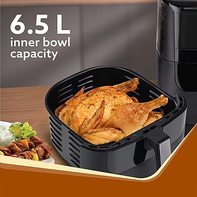 AGARO Elegant Air Fryer, 6.5L, 12 Preset Cooking Modes, 360 Degrees Air Circulation With Variable Temperature Settings, Frying, Grilling, Toasting, Roasting, 1800W, Black AGARO Elegant Air Fryer, 6.5L, 12 Preset Cooking Modes, 360 Degrees Air Circulation With Variable Temperature Settings, Frying, Grilling, Toasting, Roasting, 1800W, Black
