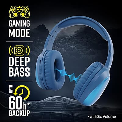 ZEBRONICS Thunder PRO Over Ear Wireless Headphone with Dual Pairing, Gaming Mode, ENC, Bluetooth, Call Function, Aux, Micro SD, Voice Assistant, Deep Bass, Up to 60h Backup ZEBRONICS Thunder PRO Over Ear Wireless Headphone with Dual Pairing, Gaming Mode, ENC, Bluetooth, Call Function, Aux, Micro SD, Voice Assistant, Deep Bass, Up to 60h Backup