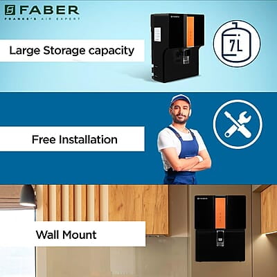 Faber CUV 8000 Water Purifier UV+UF+Cu Guard 7L Tank, 7 Stage Filtration, Pre & Post Carbon Faber CUV 8000 Water Purifier UV+UF+Cu Guard 7L Tank, 7 Stage Filtration, Pre & Post Carbon