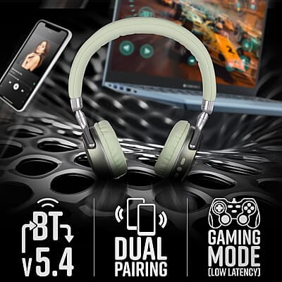ZEBRONICS DUKE 2 Wireless Headphone, Supports Bluetooth, Dual Pairing, Deep Bass, up to 60h Battery Backup, AUX, Environmental Noise Cancellation, Gaming Mode, Now with Type C Charging ZEBRONICS DUKE 2 Wireless Headphone, Supports Bluetooth, Dual Pairing, Deep Bass, up to 60h Battery Backup, AUX, Environmental Noise Cancellation, Gaming Mode, Now with Type C Charging