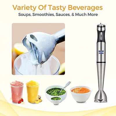 KENT 16044 Hand Blender Stainless Steel 400 W | Variable Speed Control | Easy to Clean and Store | Low Noise Operation