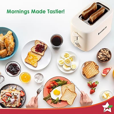Wonderchef Bellagio 2-Slice Pop-up Toaster with Lid Cover 800 Watt 7- Level Browning Controls Wonderchef Bellagio 2-Slice Pop-up Toaster with Lid Cover 800 Watt 7- Level Browning Controls