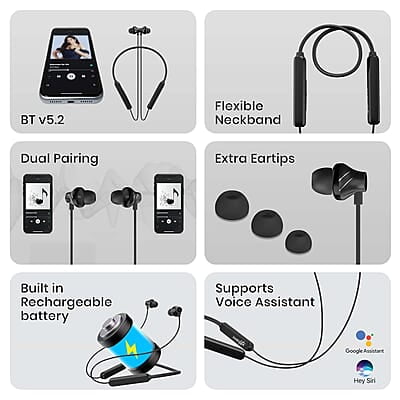 ZEBRONICS Jumbo LITE with 70 Hours Backup, Bluetooth v5.2 Wireless In ear Neckband, Fast Charging, ENC Calling, Gaming Mode (Upto 50ms), Voice Assistant, Dual Pairing, Splash Proof, and Type C ZEBRONICS Jumbo LITE with 70 Hours Backup, Bluetooth v5.2 Wireless In ear Neckband, Fast Charging, ENC Calling, Gaming Mode (Upto 50ms), Voice Assistant, Dual Pairing, Splash Proof, and Type C