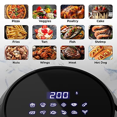 Faber 4L 1350W Digital Air Fryer Fry, Bake, Roast, Toast, Defrost, Grill & Reheat 12-Preset Menu Faber 4L 1350W Digital Air Fryer Fry, Bake, Roast, Toast, Defrost, Grill & Reheat 12-Preset Menu