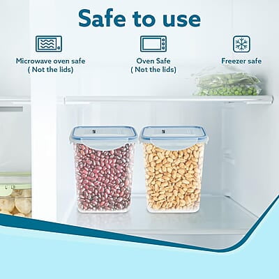 AGARO Airtight Container, Food Storage Container With Lid Tall Rectangular Plastic Body, Leak Proof, BPA Free, Capacity 1.5L Each, Pack of 3 AGARO Airtight Container, Food Storage Container With Lid Tall Rectangular Plastic Body, Leak Proof, BPA Free, Capacity 1.5L Each, Pack of 3