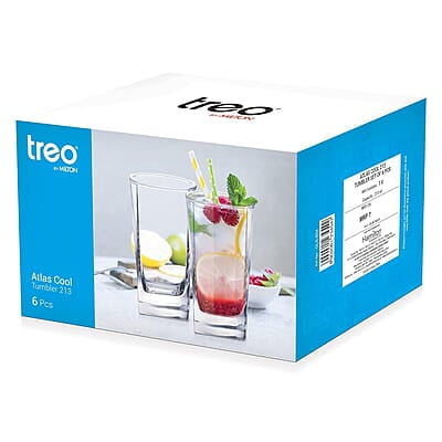 Treo By Milton Atlas Cool Glass Tumbler Set of 6, 213 ml Each, Transparent | Dishwasher Safe| Serve Whiskey | Wine | Juices | Cold Drinks | Water | Cocktails | Mixed Drinks Treo By Milton Atlas Cool Glass Tumbler Set of 6, 213 ml Each, Transparent | Dishwasher Safe| Serve Whiskey | Wine | Juices | Cold Drinks | Water | Cocktails | Mixed Drinks