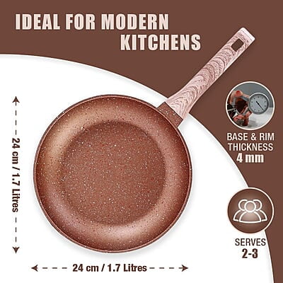 Wonderchef Duralife Die-cast 24 cm Fry Pan 5 Layer Healthy Duramax Non-Stick Coating 1.7 litres Wonderchef Duralife Die-cast 24 cm Fry Pan 5 Layer Healthy Duramax Non-Stick Coating 1.7 litres