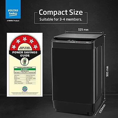 Voltas Beko, A TATA Product 7 kg 5 Star Eco Wash/Monsoon Dry Fully-Automatic Top-Load Washing Machine Voltas Beko, A TATA Product 7 kg 5 Star Eco Wash/Monsoon Dry Fully-Automatic Top-Load Washing Machine