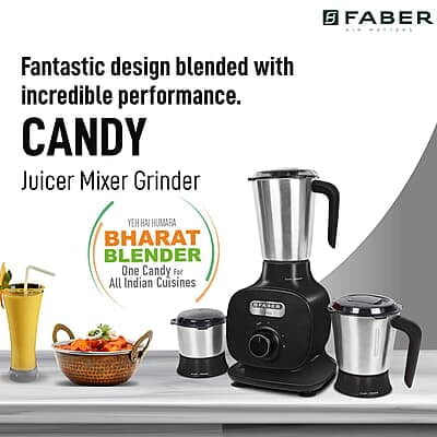 Faber FMG Candy 1000 3J 1000W Mixer Grinder with 3 Jars Faber FMG Candy 1000 3J 1000W Mixer Grinder with 3 Jars