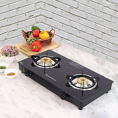 Wonderchef Glory 2 Burner Glass Cooktop, Stainless Steel Drip Tray,Manual Ignition Gas Stove Wonderchef Glory 2 Burner Glass Cooktop, Stainless Steel Drip Tray,Manual Ignition Gas Stove