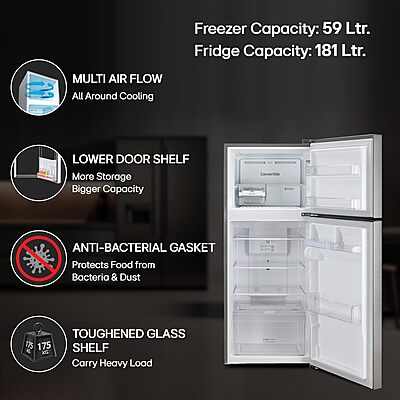 LG 240 L 3 Star Frost-Free Smart Inverter Double Door Refrigerator
