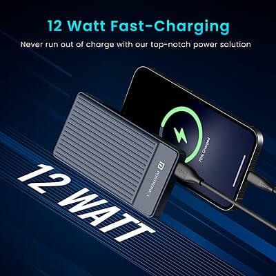 Portronics Luxcell B12 10,000mAh Ultra Slim Power Bank 12W Output USB-A Output Port & Type C Input Port Portronics Luxcell B12 10,000mAh Ultra Slim Power Bank 12W Output USB-A Output Port & Type C Input Port