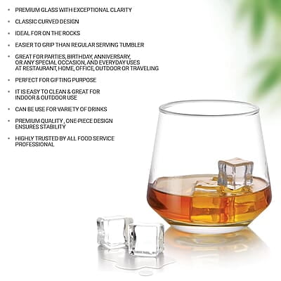Treo by Milton Bourbon On The Rocks Glass Tumbler, 6 Pc Set, 370 ml Each, Transparent Treo by Milton Bourbon On The Rocks Glass Tumbler, 6 Pc Set, 370 ml Each, Transparent