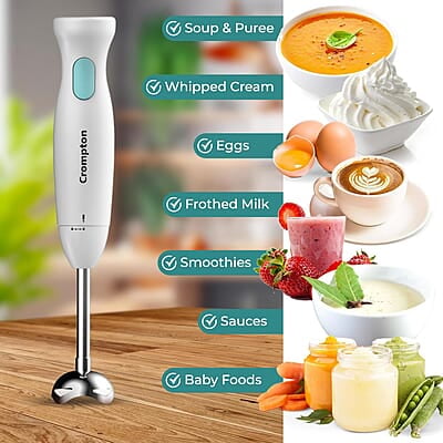 Crompton Blendserve Hand Blender with Steel Stem 300 Watts Power Crompton Blendserve Hand Blender with Steel Stem 300 Watts Power