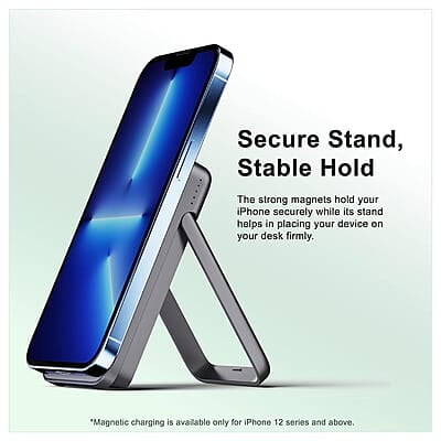 Ambrane 10000mAh Magnetic Wireless Power Bank with Stand, 15W Wireless Fast Charging, Compact 22.5W PD Wired Charger, Compatible with iPhone 12/13/14/15 & Other Wireless Devices Ambrane 10000mAh Magnetic Wireless Power Bank with Stand, 15W Wireless Fast Charging, Compact 22.5W PD Wired Charger, Compatible with iPhone 12/13/14/15 & Other Wireless Devices