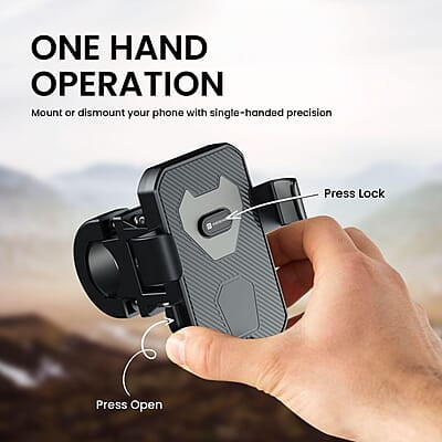 Portronics Mobike 4 Bike Phone Mount with 360° Rotational, Strong Hold for Bicycle, Motorcycle Compatible with 4.7 to 6.8 inch Portronics Mobike 4 Bike Phone Mount with 360° Rotational, Strong Hold for Bicycle, Motorcycle Compatible with 4.7 to 6.8 inch