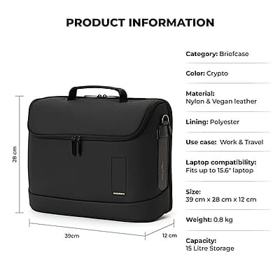 MOKOBARA The Transit Briefcase Vegan Leather & Nylon 15L Laptop Crossbody Messenger Bag for Men & Women MOKOBARA The Transit Briefcase Vegan Leather & Nylon 15L Laptop Crossbody Messenger Bag for Men & Women