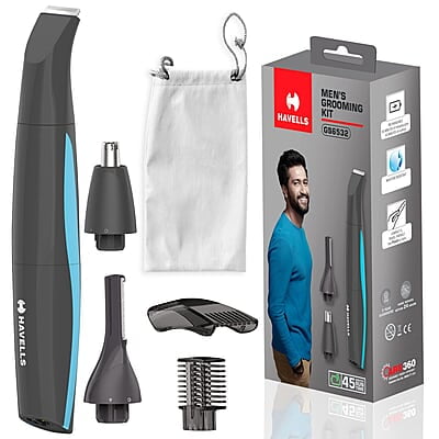 Havells Multi Grooming Kit Gs6532, 5-In-1 With Protective Combs, Rechargeable - All-In-One Trimmer Comes Wth Pouch, Corded Electric