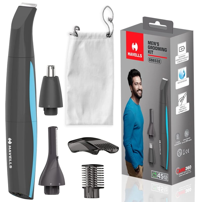 Havells Multi Grooming Kit Gs6532, 5-In-1 With Protective Combs, Rechargeable - All-In-One Trimmer Comes Wth Pouch, Corded Electric Havells Multi Grooming Kit Gs6532, 5-In-1 With Protective Combs, Rechargeable - All-In-One Trimmer Comes Wth Pouch, Corded Electric