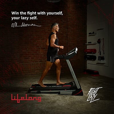 Lifelong FitPro LLTM111 (2.5 HP Peak) Motorized Treadmill for Home with 12 preset Workouts, Max Speed 14km/hr., Bluetooth Speaker Max. User Weight 110kg Lifelong FitPro LLTM111 (2.5 HP Peak) Motorized Treadmill for Home with 12 preset Workouts, Max Speed 14km/hr., Bluetooth Speaker Max. User Weight 110kg