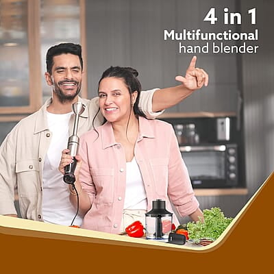 AGARO Grand 1000 Watts Hand Blender With Chopper, Jar & Whisker, 2 Variable Speed Modes & Speed Regulator, Stainless Steel Blades(Black), 400mmx60mm AGARO Grand 1000 Watts Hand Blender With Chopper, Jar & Whisker, 2 Variable Speed Modes & Speed Regulator, Stainless Steel Blades(Black), 400mmx60mm
