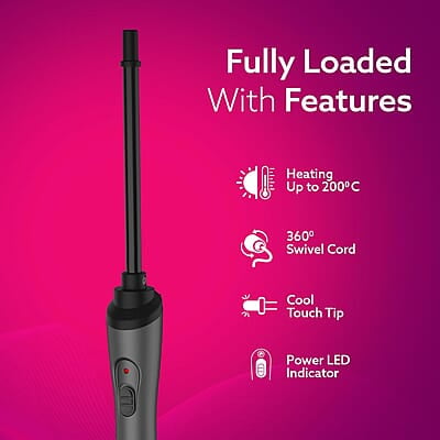 AGARO HC8001 Hair Curler With 10MM Barrel, Rod, Tong, Chopstick Hair Curler, Ceramic Coated Plates AGARO HC8001 Hair Curler With 10MM Barrel, Rod, Tong, Chopstick Hair Curler, Ceramic Coated Plates