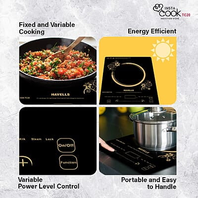 Havells Induction Glass Ceramic Cooktop Tc20 With 9 Cooking Modes Bis Approved 2000 Watt Havells Induction Glass Ceramic Cooktop Tc20 With 9 Cooking Modes Bis Approved 2000 Watt