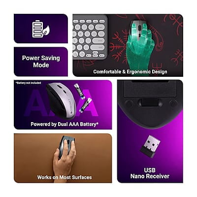 ZEBRONICS Speedy, 2.4GHz, Wireless Mouse, 6 Buttons, 800/1200/1600 DPI, High Precision, Comfortable & Ergonomic Design, Power Saving Mode, Works on Most Surfaces