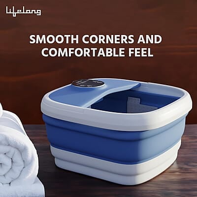 Lifelong Electric Foldable Foot Spa Massager with 8 Manual Massage Rollers, Digital Panel & Water Heating Technology Lifelong Electric Foldable Foot Spa Massager with 8 Manual Massage Rollers, Digital Panel & Water Heating Technology