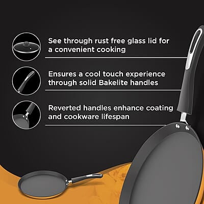 Preethi Dura Collection Non Stick Tawa, 26 cm, Gas & Induction Compatible