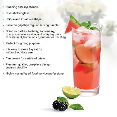 Treo by Milton Embassy Cool Glass Tumbler, Set of 6, 260 ml Each, Transparent |Serve Juices | Cold Drinks | Water | Cocktails | Mixed Drinks Treo by Milton Embassy Cool Glass Tumbler, Set of 6, 260 ml Each, Transparent |Serve Juices | Cold Drinks | Water | Cocktails | Mixed Drinks