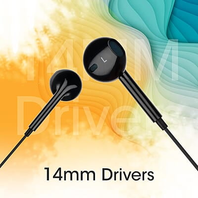 Zebronics Zeb-Buds 30 3.5Mm Stereo Wired In Ear Earphones With Mic For Calling, Volume Control, Multifunction Button, 14Mm Drivers, Stylish Eartip,1.2 Meter Durable Cable And Lightweight Design