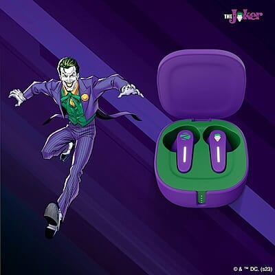 Zebronics DC Joker Edition Sound Bomb 7 TWS Wireless in Ear Earbuds with 40H* Backup, Rapid Charge, 50ms Gaming Mode, ENC mic, Voice Assistant, Flash Connect, Splash Proof, BT v5.2 and Type C